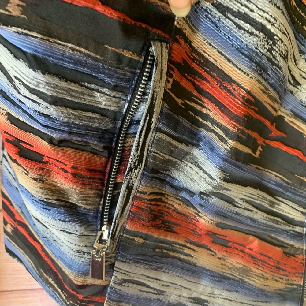 600 West‎ Striped Jacquard Multi Color Jacket Large - Picture 3 of 6